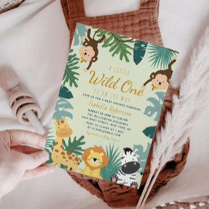 LITTLE WILD ONE safari baby shower invitation