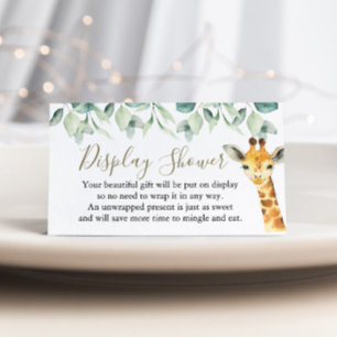 Little Wild One Safari Display Baby Shower Enclosure Card