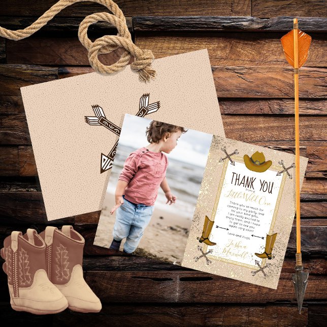 Little Wild One Western Arrows Birthday Party  Thank You Card (Creator Uploaded)