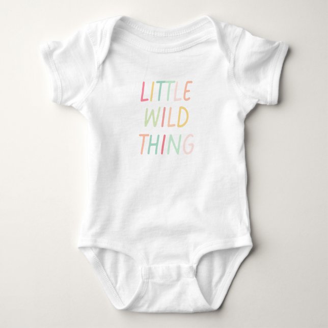 Little Wild Thing Cute Pastel Colourful Baby Bodysuit (Front)