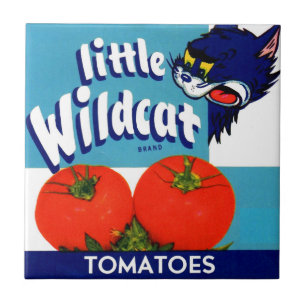Little Wildcat tomatoes crate label Ceramic Tile