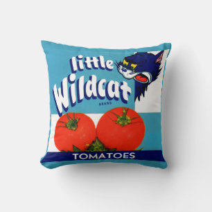 Little Wildcat tomatoes crate label Cushion