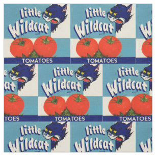 Little Wildcat tomatoes crate label print Fabric