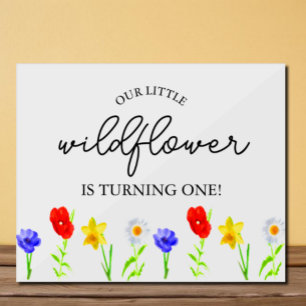 Little Wildflower 1st Birthday Acrylic Sign