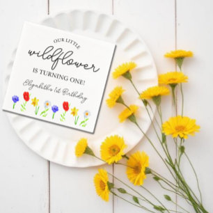 Little Wildflower 1st Birthday Napkin