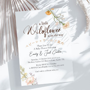 Little Wildflower Baby Girl Shower Fall Floral Invitation
