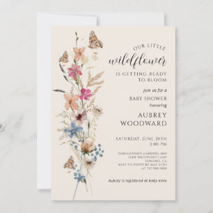 Little Wildflower Baby In Bloom Baby Shower Invitation