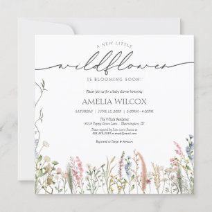 Little Wildflower Baby in Bloom Baby Shower Invitation