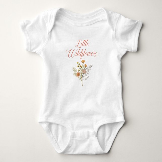 Little Wildflower Baby Shower Baby Bodysuit (Front)