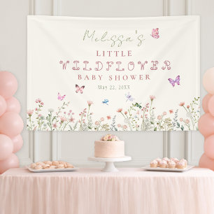 Little Wildflower Baby Shower Backdrop Banner