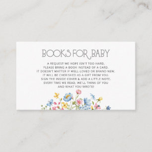 Little Wildflower Baby Shower Book Request Enclosure Card