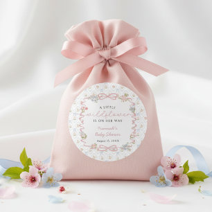 Little Wildflower Baby Shower  Classic Round Sticker