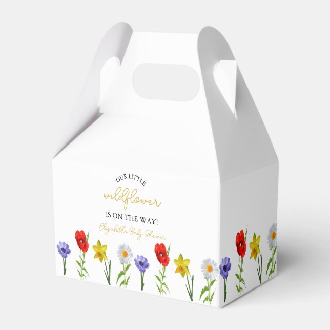 Little Wildflower Baby Shower Favour Box (Front Side)