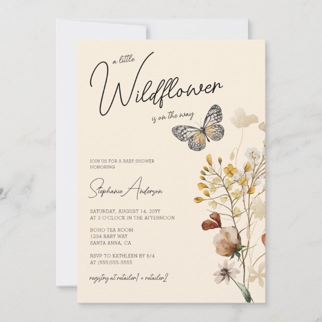 Little Wildflower Baby Shower Invitation (Front)