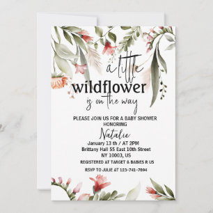 little wildflower baby shower invitations