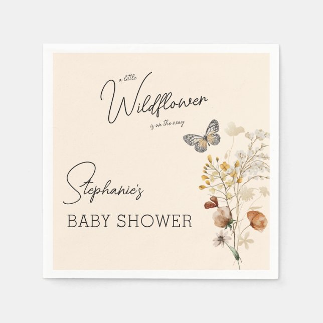 Little Wildflower Baby Shower Napkin (Front)