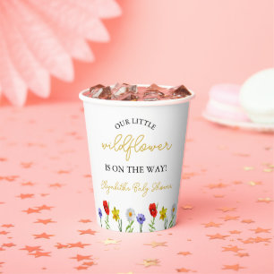 Little Wildflower Baby Shower Paper Cups