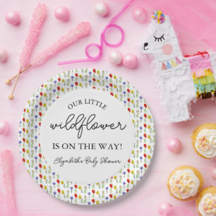 Little Wildflower Baby Shower Paper Plate