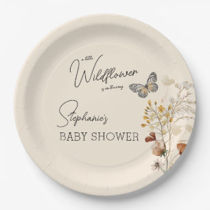 Little Wildflower Baby Shower Paper Plate