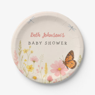 Little Wildflower Baby Shower Paper Plates