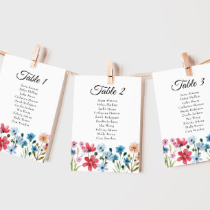Little Wildflower Baby Shower Seating Chart Cards