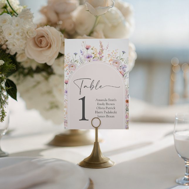 Little Wildflower Baby Shower Table Numbers Pedestal Sign (Creator Uploaded)