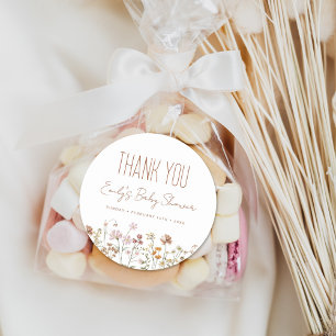 Little Wildflower Baby Shower Thank You Favour Classic Round Sticker