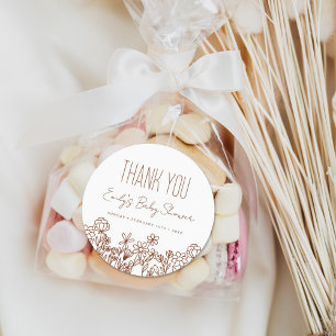 Little Wildflower Baby Shower Thank You Favour Classic Round Sticker