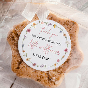 Little Wildflower Baby Shower Thank You Favour Classic Round Sticker