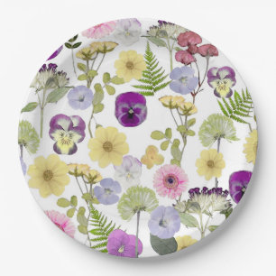 Little Wildflower baby shower theme paper plates