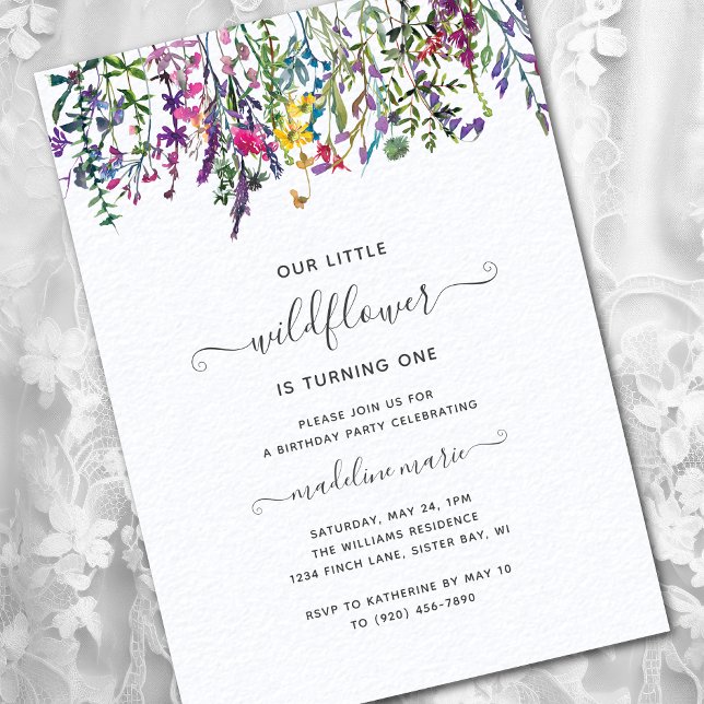 Little Wildflower Birthday Party Invitation (Creator Uploaded)
