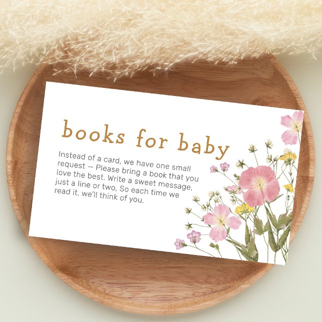 Little Wildflower Boho Baby Shower Books for Baby Enclosure Card (Little Wildflower Baby Shower Books for Baby)