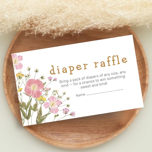 Little Wildflower Boho Baby Shower Diaper Raffle Enclosure Card (Little Wildflower Baby Shower Diaper Raffle)