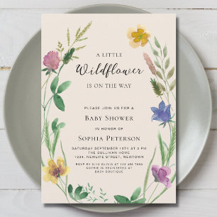 Little Wildflower Boho Baby Shower  Invitation
