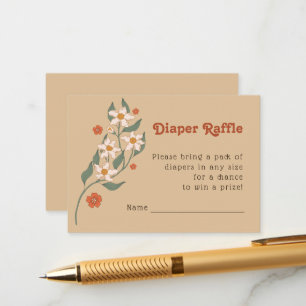 Little Wildflower Boho Diaper Raffle Baby Shower Enclosure Card