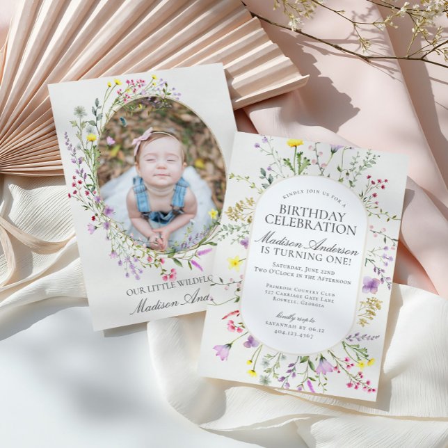 Little Wildflower Boho Floral Birthday Party Invitation (Creator Uploaded)
