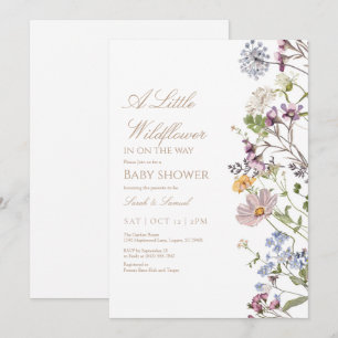 Little Wildflower Border Baby Shower Invitation