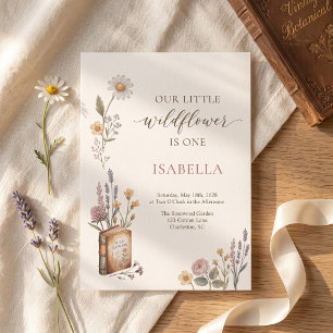 Little Wildflower Botanical Girl First Birthday Invitation