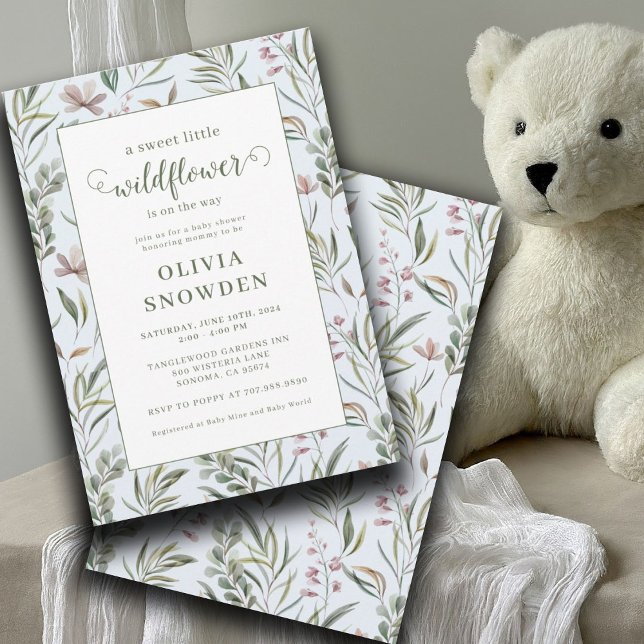 Little Wildflower Boy Baby Shower Invitation (Creator Uploaded)