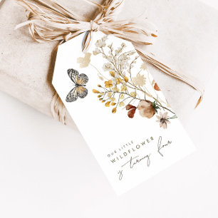 Little Wildflower Butterfly Floral Girls Favour Gift Tags