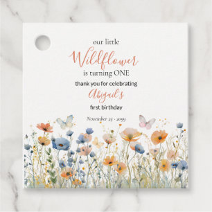 Little Wildflower Butterfly Meadow 1st Birthday Favour Tags