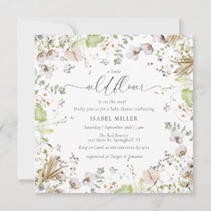 Little Wildflower Calligraphy Baby Shower Invitation