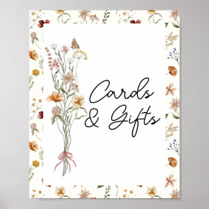 Little Wildflower Cream Baby Shower Cards & Gifts Poster