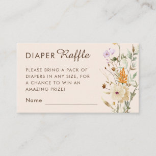 Little Wildflower Diaper Raffle Baby Shower Card