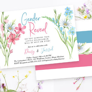 Little Wildflower Do You Suppose Gender Reveal Invitation