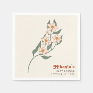 Little Wildflower Fall Rustic Boho Baby Shower  Napkin
