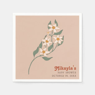 Little Wildflower Fall Rustic Boho Baby Shower Napkin