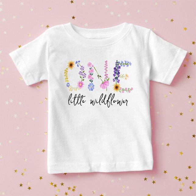 Little Wildflower First Birthday Baby Girl Baby T-Shirt (Little Wildflower First Birthday Baby Girl Baby T-Shirt)