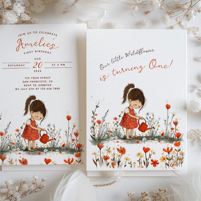 Little Wildflower First Birthday Invitation (Creator Uploaded)