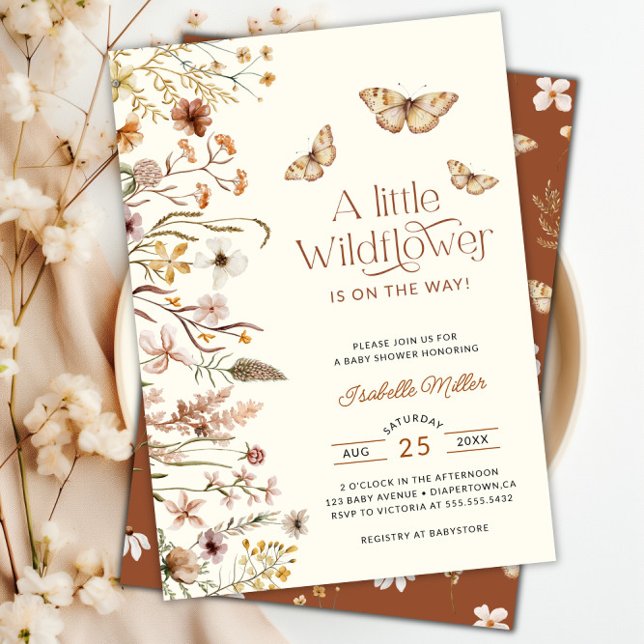 Little Wildflower Floral Baby Shower Invitation (Little Wildflower Floral Baby Shower Invitation)